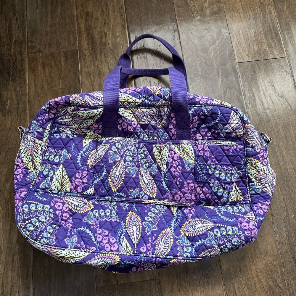 Vera Bradley Floral Escape Carry-on Overnight Large Bag Violet Travel